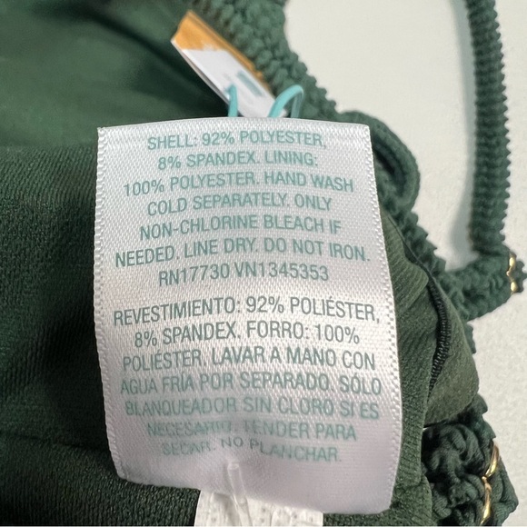 Kona Sol Women’s Green Textured One-Piece Full Seat Coverage Swimsuit Size S - Picture 8 of 8